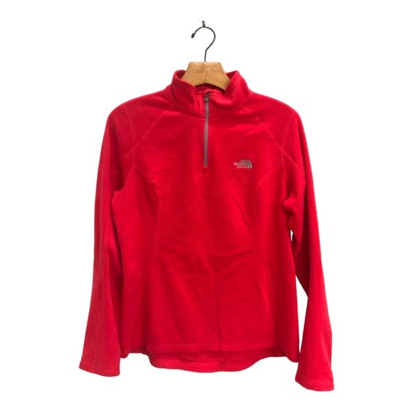 The North Face Women's Hot Pink 1/4 Zip Fleece Polartec Pullover Sweater Medium - Picture 1 of 8